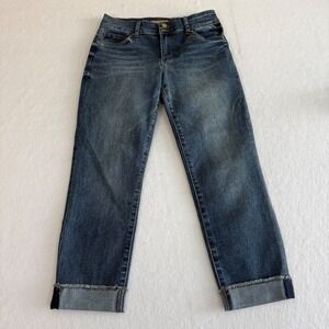 KUT from the Kloth Amy Crop Straight Leg Jeans Womens 2 Blue